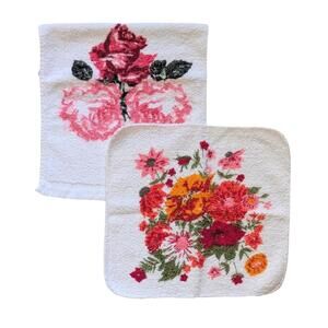 Vintage Pink Floral Bath Towel Set